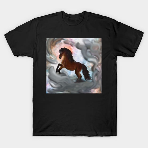 Horse Custom Graphic Design Gifts, Horse Stormy Cloud Art for Horse Lovers T-Shirt by tamdevo1